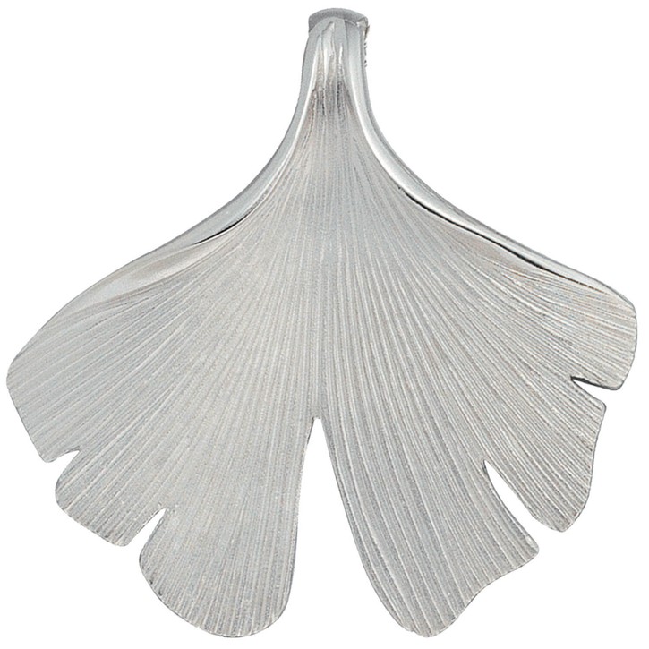 Anhänger mit Halskette Ginkgoblatt 925 Silber 50cm
