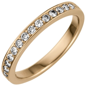 Halbmemory-Ring mit 17 Diamanten Brillanten 0,5 Ct. W/SI 585 Gold Gelbgold Damen Halbmemory-Ring mit 17 Diamanten Brillanten 0,5 Ct. W/SI 585 Gold Gelbgold Damen
