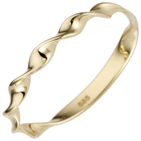 Ring Damenring aus 585 Gold Gelbgold gedreht glänzend schlicht Breite 2,2mm