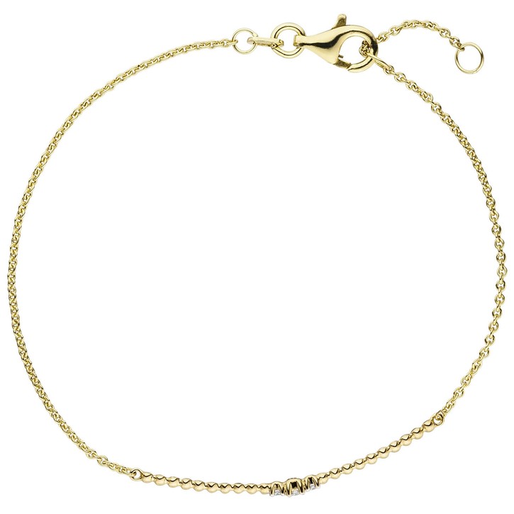 Armband mit 3 Brillanten 0,04 Ct. 585 Gelbgold 18cm