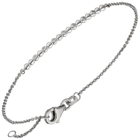 Armband mit 7 Diamanten Brillanten 0,06 Ct. 585 Gold Weißgold 17,5cm Armschmuck Armband mit 7 Diamanten Brillanten 0,06 Ct. 585 Gold Weißgold 17,5cm Armschmuck