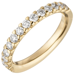 Halbmemory-Ring 14 Diamanten Brillanten 0,56 Ct. W/SI 585 Gold Gelbgold Damen Halbmemory-Ring 14 Diamanten Brillanten 0,56 Ct. W/SI 585 Gold Gelbgold Damen