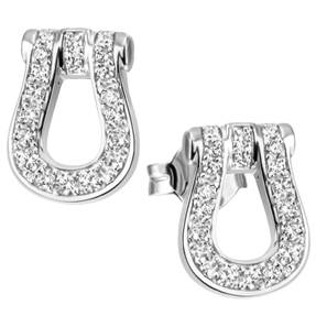 Paar Ohrstecker mit 38 Zirkonia weiß 925 Silber rhodiniert Ohrringe Ohrschmuck