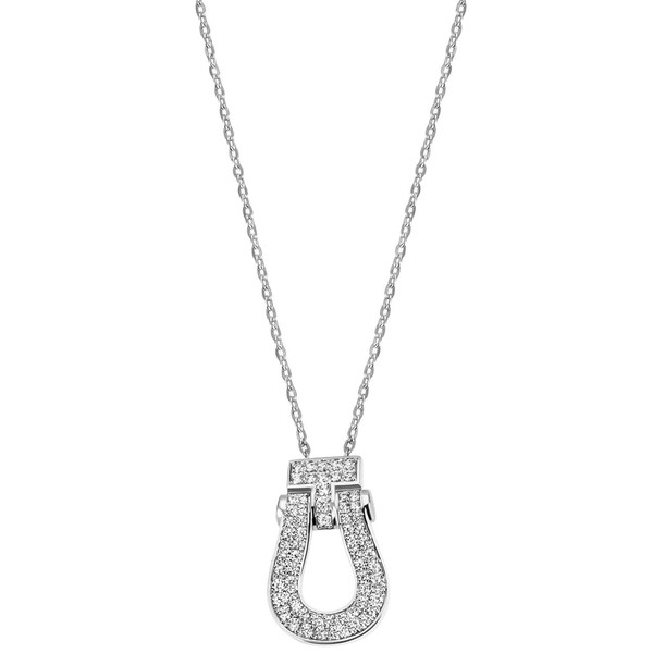 Collier mit Anhänger 64 Zirkonia 925 Silber 45cm