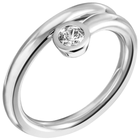 Solitär Ring Damenring mit Zirkonia weiß 925 Silber spiralförmig schlicht Solitär Ring Damenring mit Zirkonia weiß 925 Silber spiralförmig schlicht