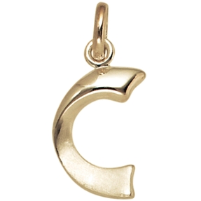 Anhänger Buchstabe C 375 Gold Gelbgold 14,5x8,3mm Halsschmuck Buchstabenanhänger