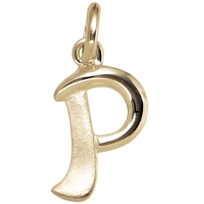 Anhänger Buchstabe P 375 Gold Gelbgold 15,4x8,8mm Halsschmuck Buchstabenanhänger