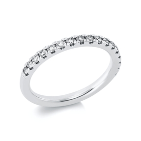 Halb-Memoire Ring aus 750 Weißgold 17 Brillanten 0,39ct TW-SI B:2,3mm