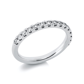 Halb-Memoire Ring aus 585 Weißgold 15 Brillanten 0,52ct TW-SI B:2,5mm