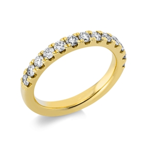 Halb-Memoire Ring aus 585 Gold Gelbgold 13 Brillanten 0,76ct TW-SI B:3mm