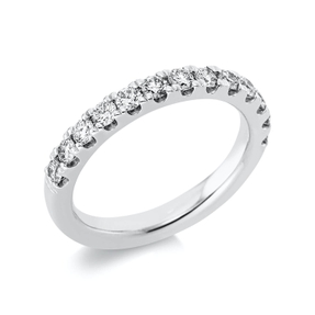 Halb-Memoire Ring aus 585 Gold Weißgold 13 Brillanten 0,76ct TW-SI B:3mm