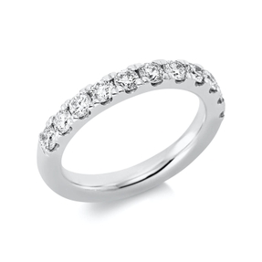 Halb-Memoire Ring aus 750 Weißgold 11 Brillanten 1,06ct TW-SI B:3,2mm