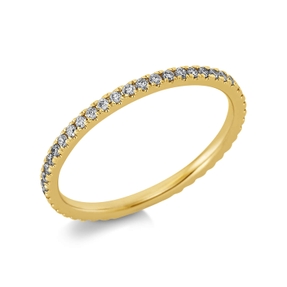 Memoire Ring schmal aus 585 Gelbgold 46 Brillanten 0,3ct TW-SI B:1,7mm