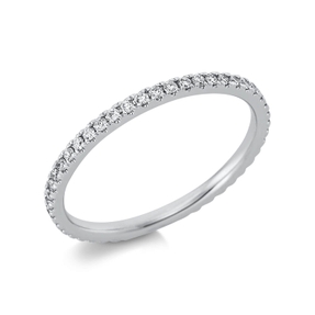 Memoire Ring schmal aus 585 Weißgold 48 Brillanten 0,3ct TW-SI B:1,7mm