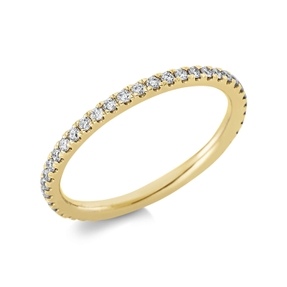 Memoire Ring schmal aus 585 Gelbgold 43 Brillanten 0,39ct TW-SI B:1,7mm