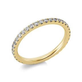 Memoire Ring aus 750 Gold Gelbgold 35 Brillanten 0,56ct TW-SI B:2mm
