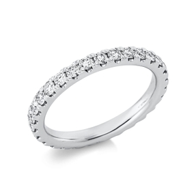 Memoire Ring aus 750 Gold Weißgold 29 Brillanten 1,03ct TW-SI B:2,6mm