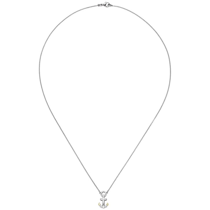 Collier mit Anhänger Anker 925 Silber 5 Zirkonia 45cm