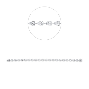Armband aus 750 Gold Weißgold 24 Diamanten 10,69ct F-VSI L:17,8cm 3er-Krappe