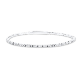Armreif aus 750 Gold Weißgold 41 Brillanten 0,9ct W-SI 48x58mm