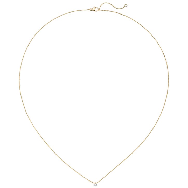 Collier mit Brillant 0,1 Ct. 750 Gelbgold 42-45cm
