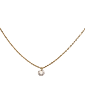 Collier Brillant 0,1 Ct. W/SI mit Ankerkette 750 Gold Gelbgold 42-45cm Halskette