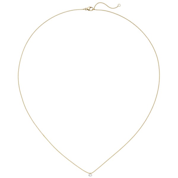 Collier mit Brillant 0,1 Ct. 750 Gelbgold 42-45cm