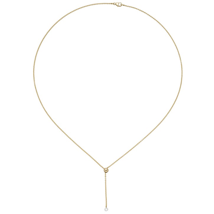 Y-Kette mit Brillant 0,10 Ct. 750 Gelbgold 45cm