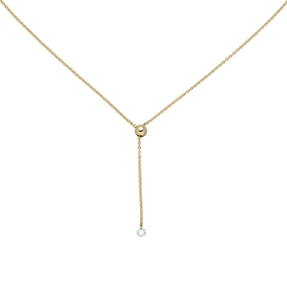 Y-Kette Collier mit Diamant Brillant 0,10 Ct. W/SI 750 Gold Gelbgold 45cm Damen