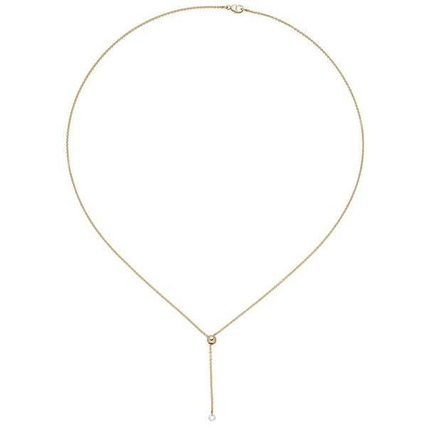 Y-Kette mit Brillant 0,10 Ct. 750 Gelbgold 45cm