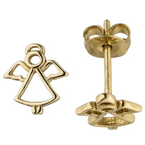 Ohrstecker Engel Schutzengel aus 333 Gold Gelbgold 8,2x7,5mm Ohrringe Ohrschmuck