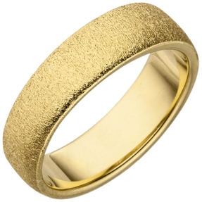 Ring Damenring 925 Silber vergoldet mit Sternenstaub Struktur flach 5,5mm breit