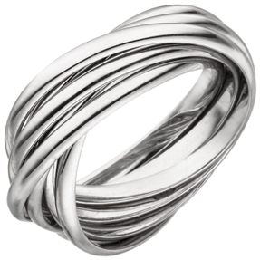 6-er Ring gekreuzte Ringe in einem Knoten 925 Silber verschlungen 7,2mm breit 6-er Ring gekreuzte Ringe in einem Knoten 925 Silber verschlungen 7,2mm breit