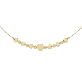 Collier Halskette Rundankerkette mit Plättchen 925 Silber vergoldet glänzend 42-45cm