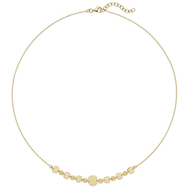 Collier mit Plättchen 925 Silber vergoldet 42-45cm