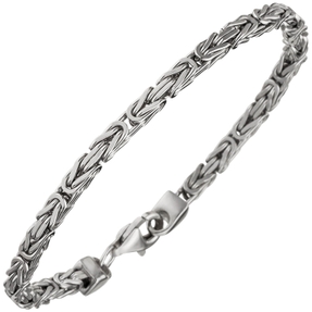3,1mm Armband Armkette Königskette aus 925 Silber rhodiniert massiv 21cm Herren