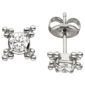 Ohrstecker Ohrschmuck aus Edelstahl 7,7mm mit Zirkonia weiß Ohrringe Damen Ohrstecker Ohrschmuck aus Edelstahl 7,7mm mit Zirkonia weiß Ohrringe Damen