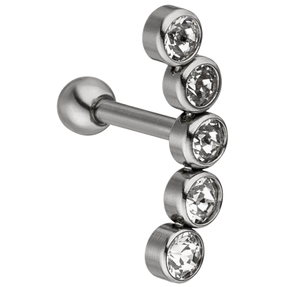 Helix-Piercing Bogen aus Edelstahl mit 5 Zirkonia weiß Ohrschmuck Körperschmuck Helix-Piercing Bogen aus Edelstahl mit 5 Zirkonia weiß Ohrschmuck Körperschmuck