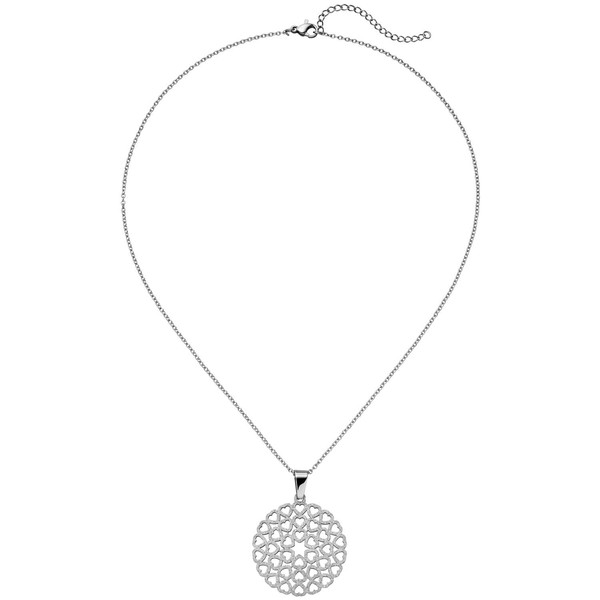 Kette mit Anhänger Herzen Edelstahl matt 45-50cm