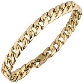 7,7mm Panzerkette Armband Armkette aus 585 Gold Gelbgold 21cm Armschmuck Herren