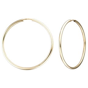 Ohrringe Creolen 38x1,7mm aus 585 Gold Gelbgold rund glänzend schlicht Damen