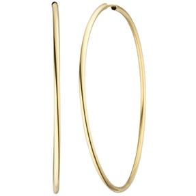 Ohrringe Creolen 57,7x1,7mm aus 585 Gold Gelbgold rund glänzend schlicht Damen