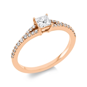 Ring aus 750 Gold Rotgold 27 Diamanten 0,49ct TW-SI B:4,5mm 4er-Krappe Ring aus 750 Gold Rotgold 27 Diamanten 0,49ct TW-SI B:4,5mm 4er-Krappe