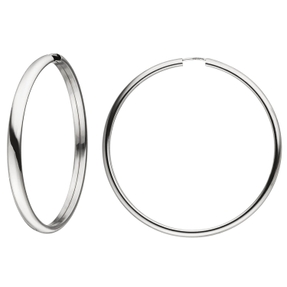 Ohrringe Creolen 48,3x3,9mm aus 925 Silber rund & innen flach schlicht glänzend