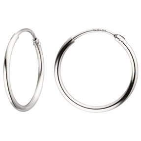 Kleine Creolen 19,3x1,4mm 925 Silber rund flach schlicht glänzend Ohrringe Kleine Creolen 19,3x1,4mm 925 Silber rund flach schlicht glänzend Ohrringe