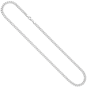 4,6mm Panzerkette Kette Halskette Halsschmuck 925 Silber rhodiniert 50cm Herren