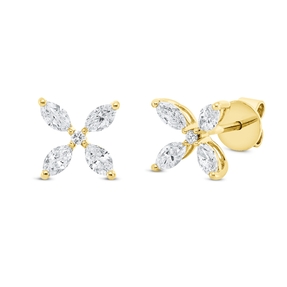 Ohrstecker Schmetterlinge aus 750 Gelbgold 9 Diamanten 0,68ct TW-SI 8,6x8,7mm