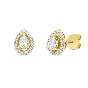 Ohrstecker Tropfen aus 750 Gelbgold 34 Diamanten 0,65ct TW-SI 9,2x7,3mm 3er-Krappe Ohrstecker Tropfen aus 750 Gelbgold 34 Diamanten 0,65ct TW-SI 9,2x7,3mm 3er-Krappe