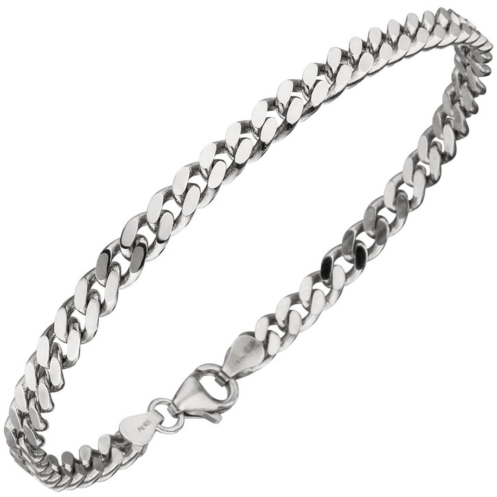 4,6mm Panzer-Armband aus 925 Silber 21cm