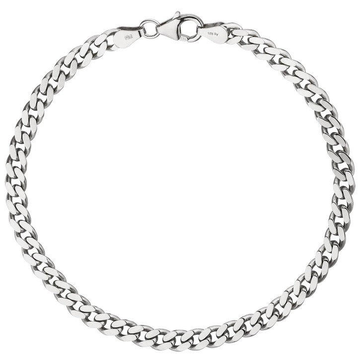 4,6mm Panzer-Armband aus 925 Silber 21cm